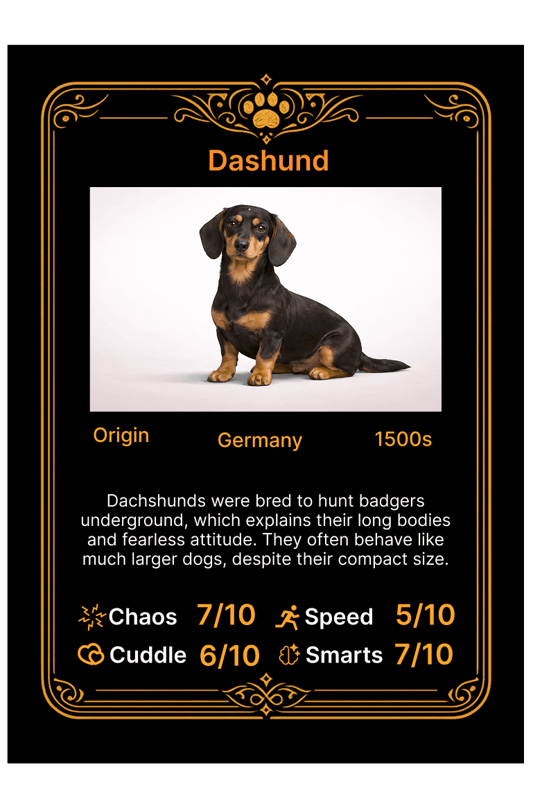Standard dog card